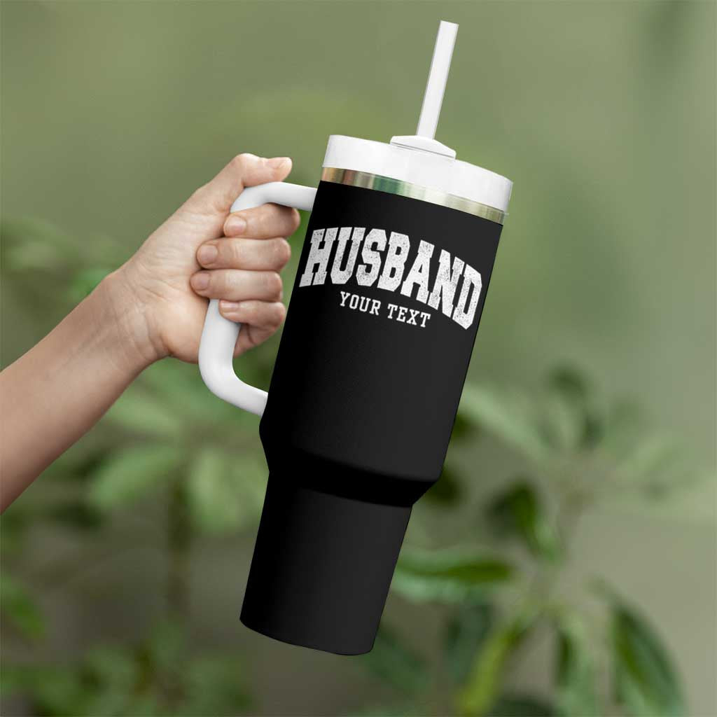 Personalized Husband Tumbler With Handle Custom Text Name Hubby Marriage Anniversary Couple Gift