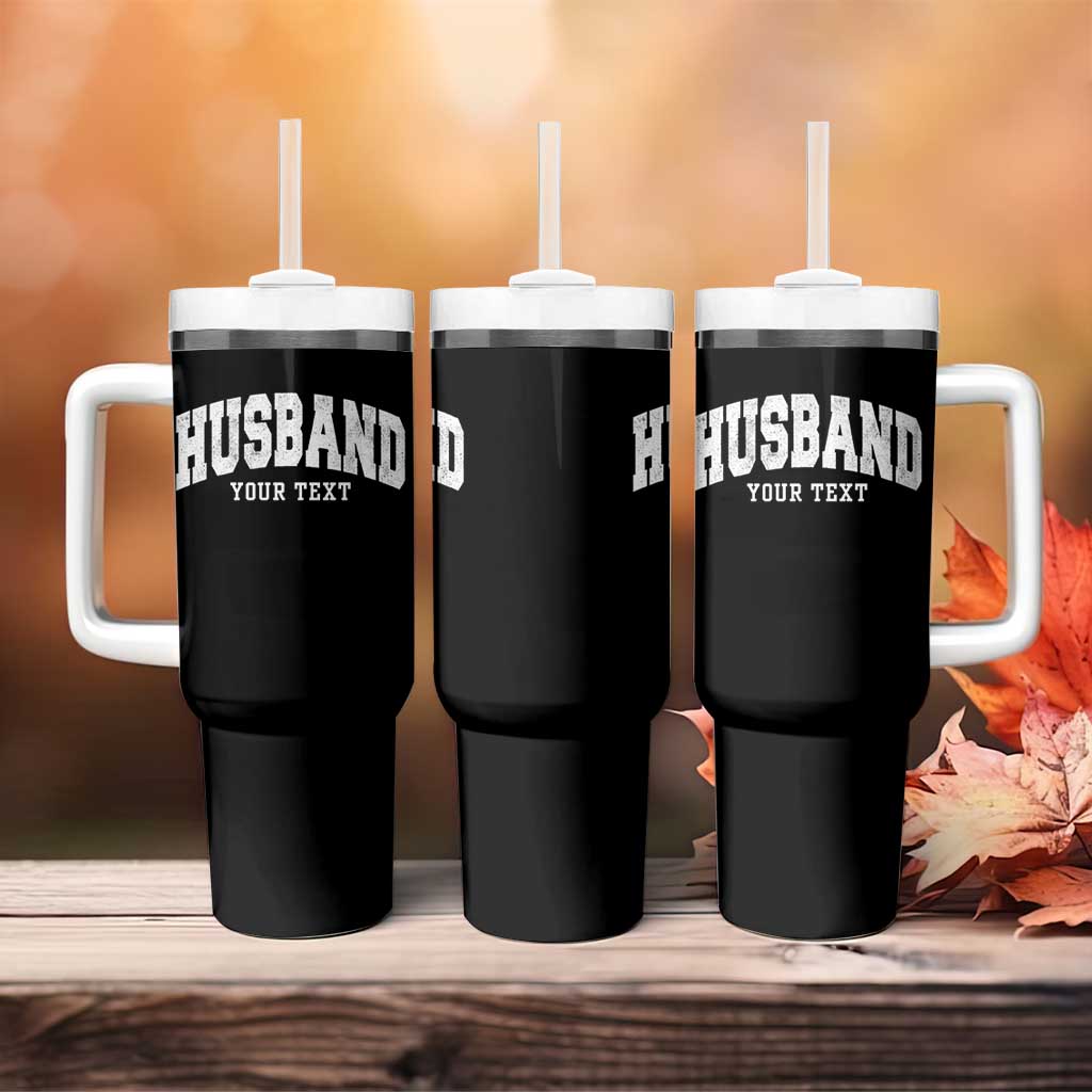 Personalized Husband Tumbler With Handle Custom Text Name Hubby Marriage Anniversary Couple Gift