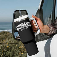 Personalized Husband Tumbler With Handle Custom Text Name Hubby Marriage Anniversary Couple Gift