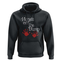 Pregnancy Announcement Hoodie Hands Off The Bump Halloween Pregnant Red Baby Handprint