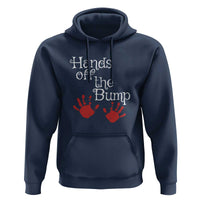 Pregnancy Announcement Hoodie Hands Off The Bump Halloween Pregnant Red Baby Handprint