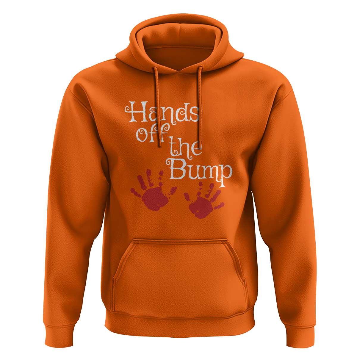 Pregnancy Announcement Hoodie Hands Off The Bump Halloween Pregnant Red Baby Handprint