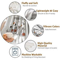 Halloween Throw Blanket Spooky Vibes Cute Dog Ghost Pumpkin - Wonder Print Shop