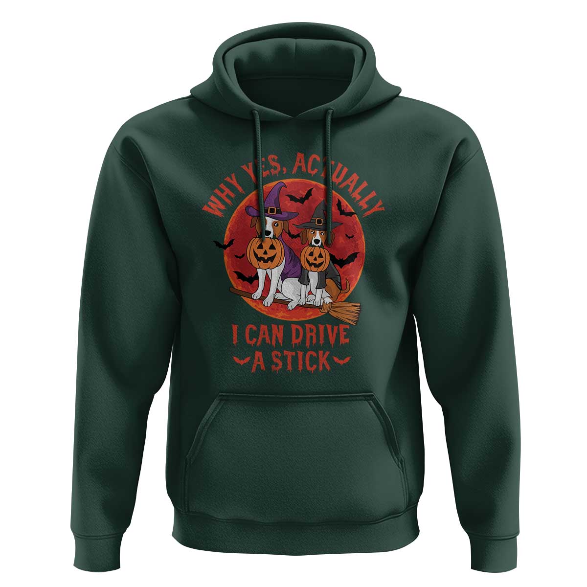 Funny Halloween Dog Hoodie Why Yes Actually I Can Drive A Stick Witch