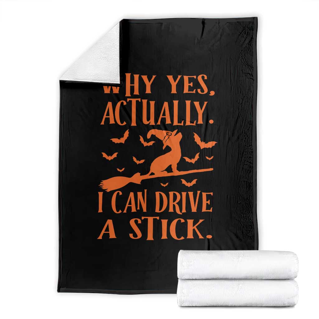 Halloween Dog Throw Blanket Why Yes Actually I Can Drive A Stick Witch - Wonder Print Shop