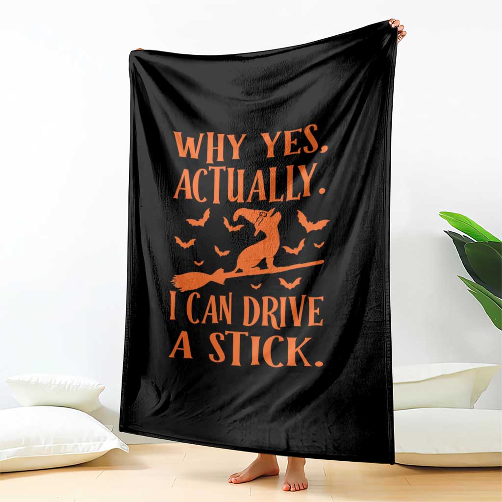 Halloween Dog Throw Blanket Why Yes Actually I Can Drive A Stick Witch - Wonder Print Shop