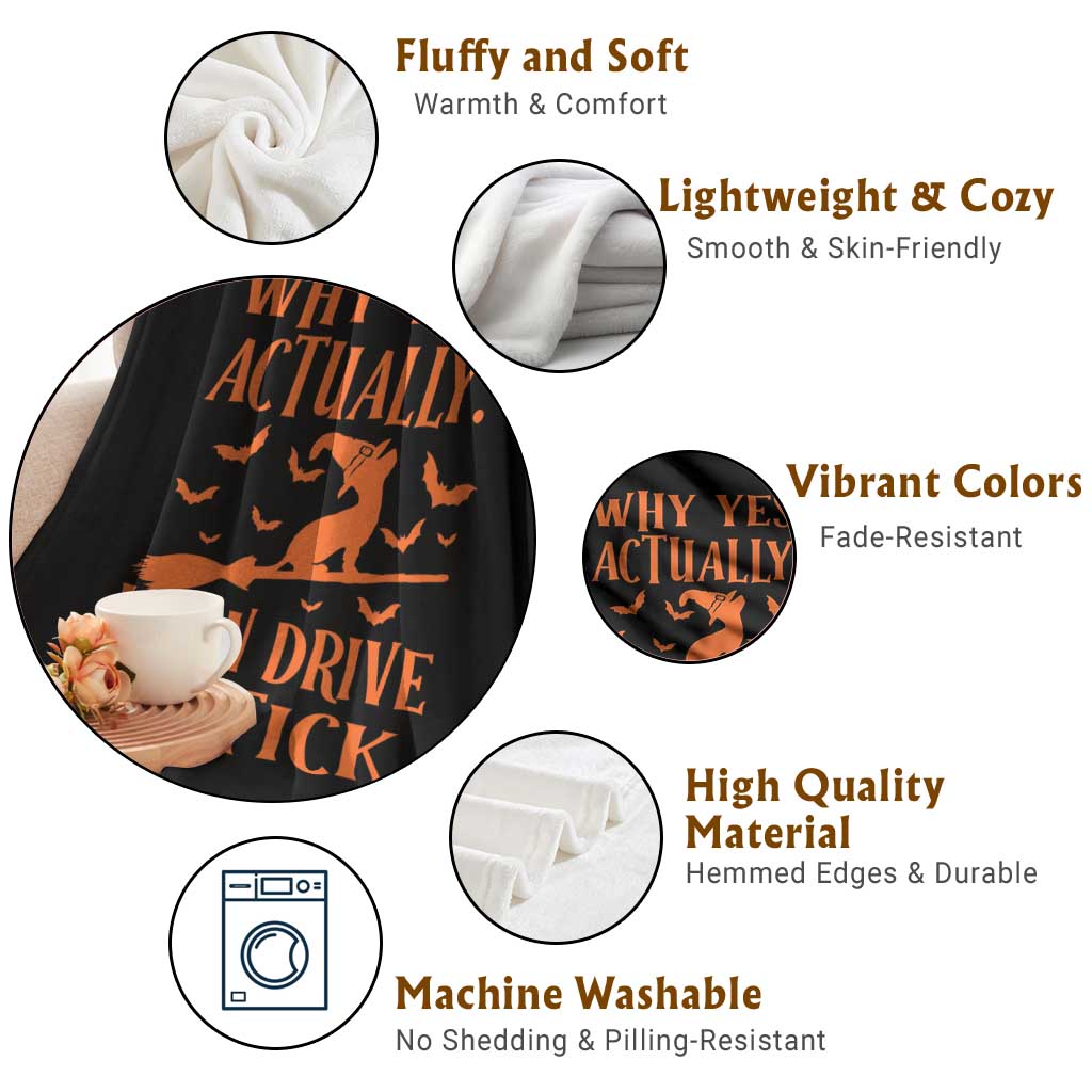 Halloween Dog Throw Blanket Why Yes Actually I Can Drive A Stick Witch - Wonder Print Shop