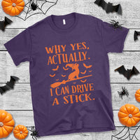Halloween Dog T Shirt Why Yes Actually I Can Drive A Stick Witch - Wonder Print Shop