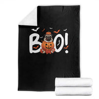 Funny French Bulldog Halloween Throw Blanket Boo Cute Dog Pumpkin Bat Maple Leaf Pet - Wonder Print Shop