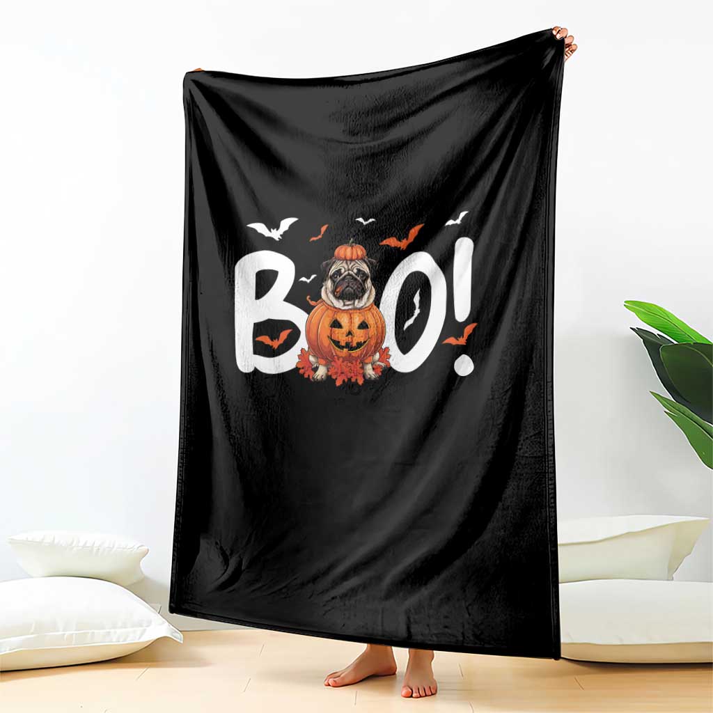 Funny French Bulldog Halloween Throw Blanket Boo Cute Dog Pumpkin Bat Maple Leaf Pet - Wonder Print Shop
