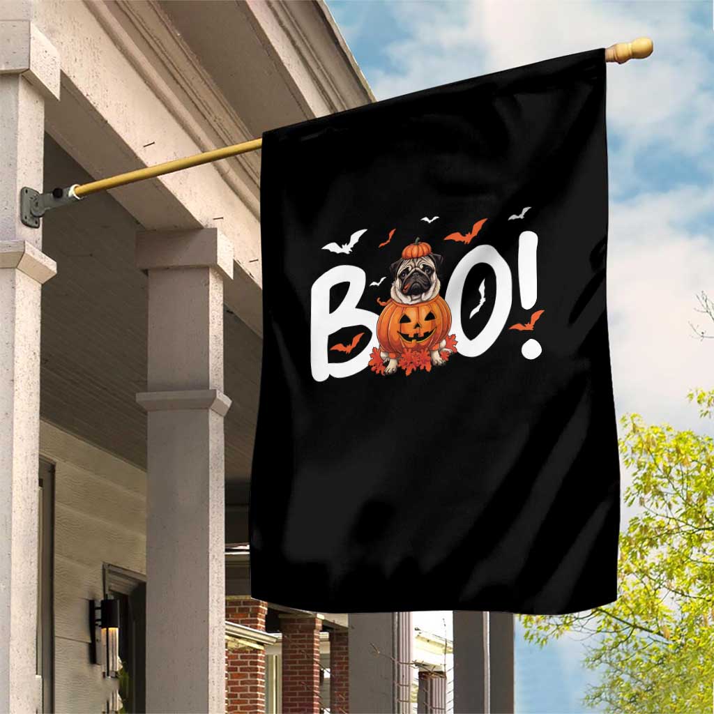 Funny French Bulldog Halloween Garden Flag Boo Cute Dog Pumpkin Bat Maple Leaf Pet - Wonder Print Shop