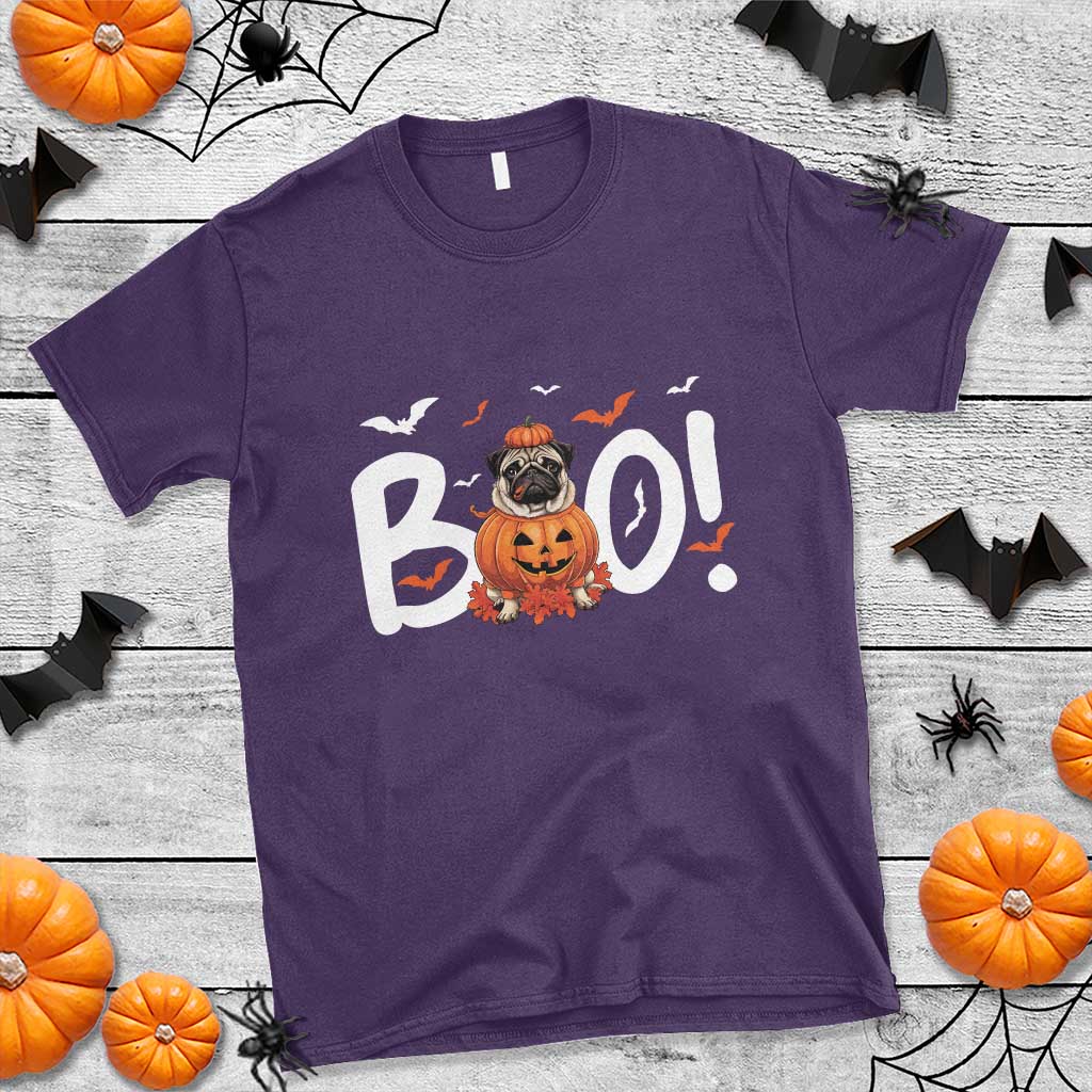 Funny French Bulldog Halloween T Shirt Boo Cute Dog Pumpkin Bat Maple Leaf Pet - Wonder Print Shop