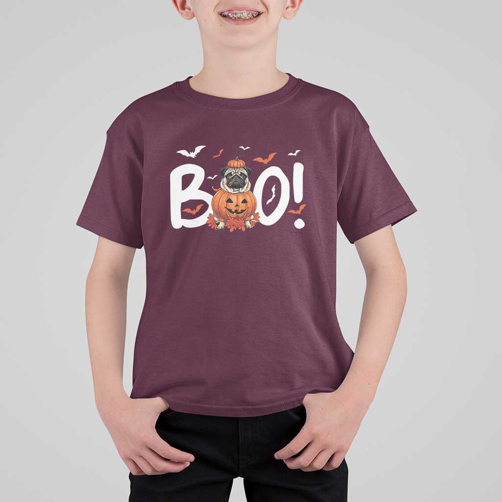 Funny French Bulldog Halloween T Shirt For Kid Boo Cute Dog Pumpkin Bat Maple Leaf Pet - Wonder Print Shop