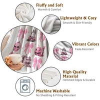 Halloween Throw Blanket Pink Bow Skull Haunted House Coquette Aesthetic - Wonder Print Shop