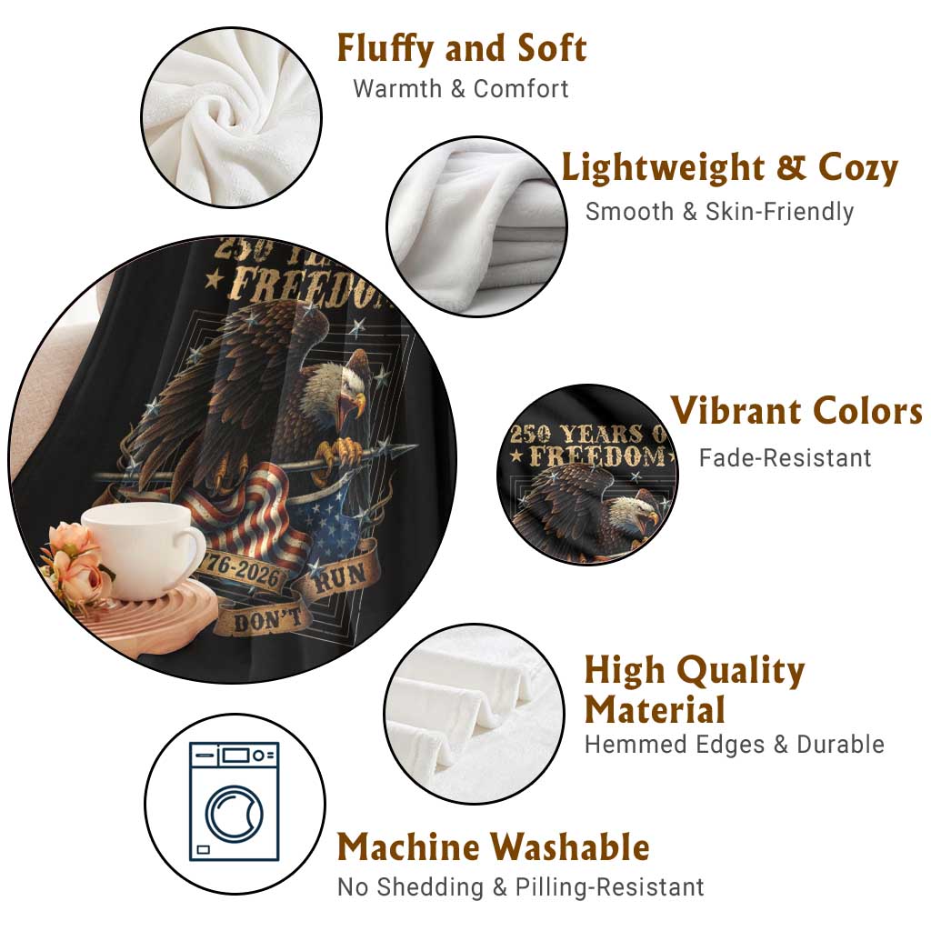 250th American Anniversary Throw Blanket 250 Years Of Freedom Independence American Flag - Wonder Print Shop