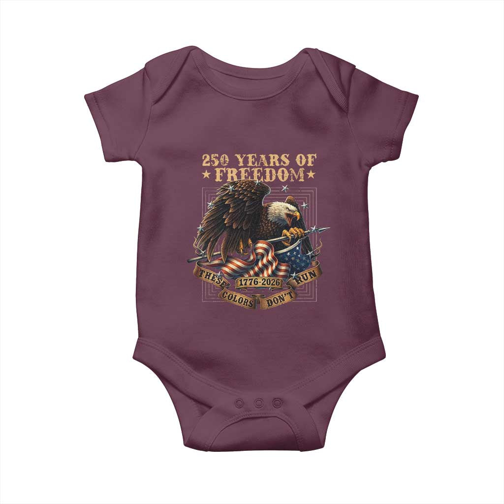 250th American Anniversary Baby Onesie 250 Years Of Freedom Independence American Flag - Wonder Print Shop