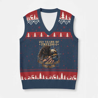 250th American Anniversary V-Neck Knit Sweater Vest 250 Years Of Freedom Independence American Flag - Wonder Print Shop