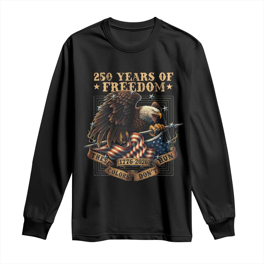 250th American Anniversary Long Sleeve Shirt 250 Years Of Freedom Independence American Flag - Wonder Print Shop