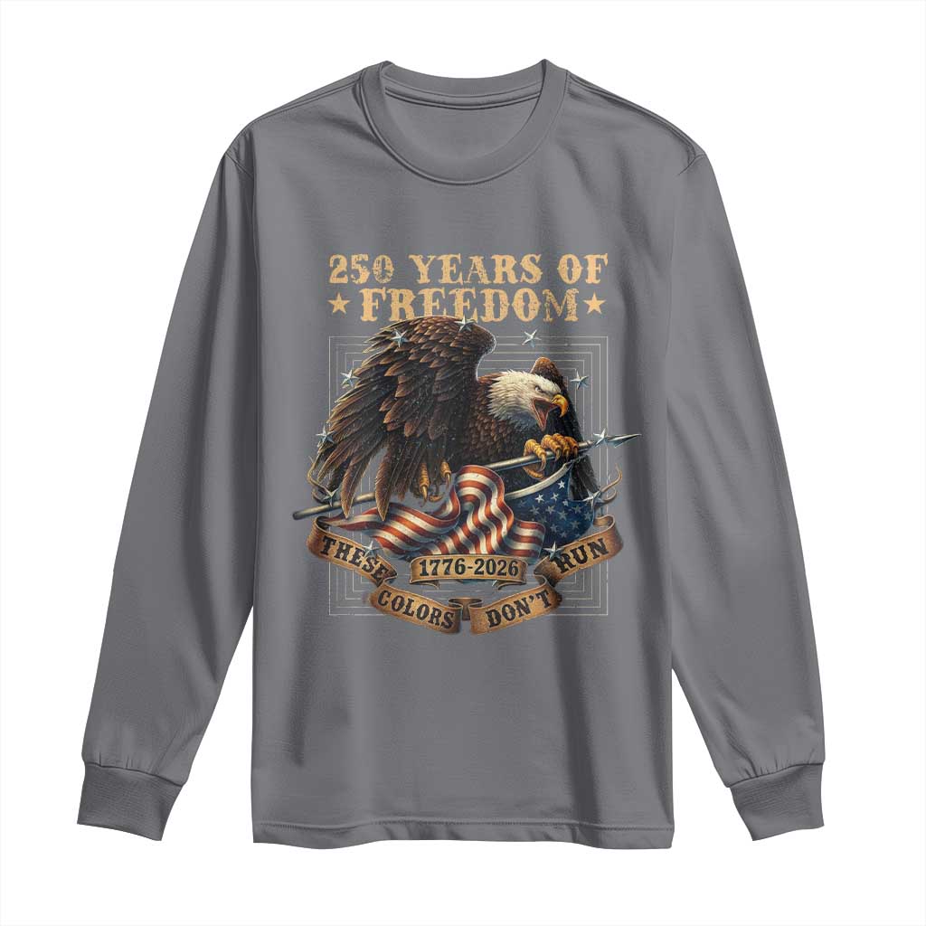 250th American Anniversary Long Sleeve Shirt 250 Years Of Freedom Independence American Flag - Wonder Print Shop
