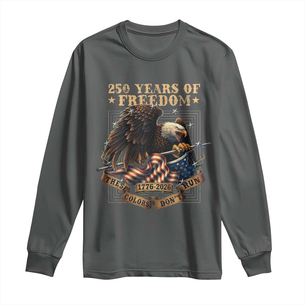 250th American Anniversary Long Sleeve Shirt 250 Years Of Freedom Independence American Flag - Wonder Print Shop