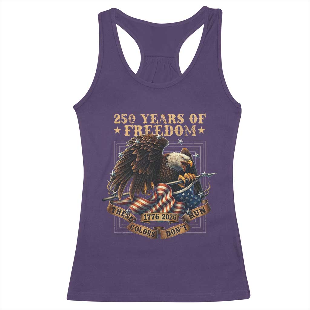 250th American Anniversary Racerback Tank Top 250 Years Of Freedom Independence American Flag - Wonder Print Shop