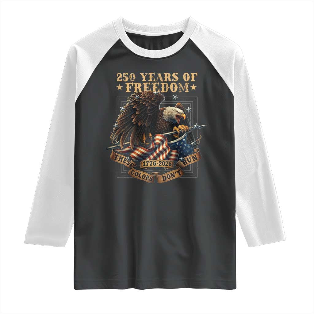 250th American Anniversary Raglan Shirt 250 Years Of Freedom Independence American Flag - Wonder Print Shop