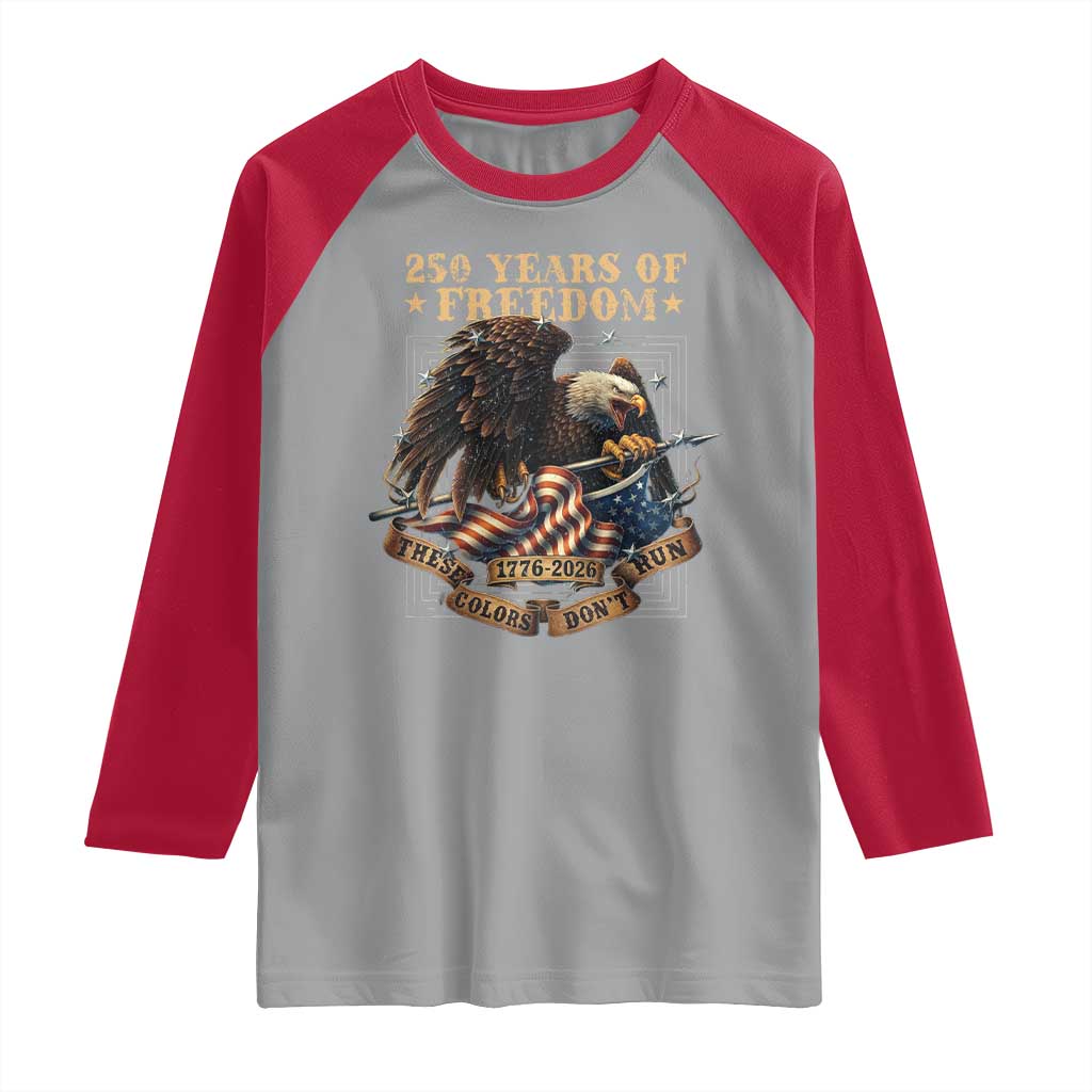 250th American Anniversary Raglan Shirt 250 Years Of Freedom Independence American Flag - Wonder Print Shop