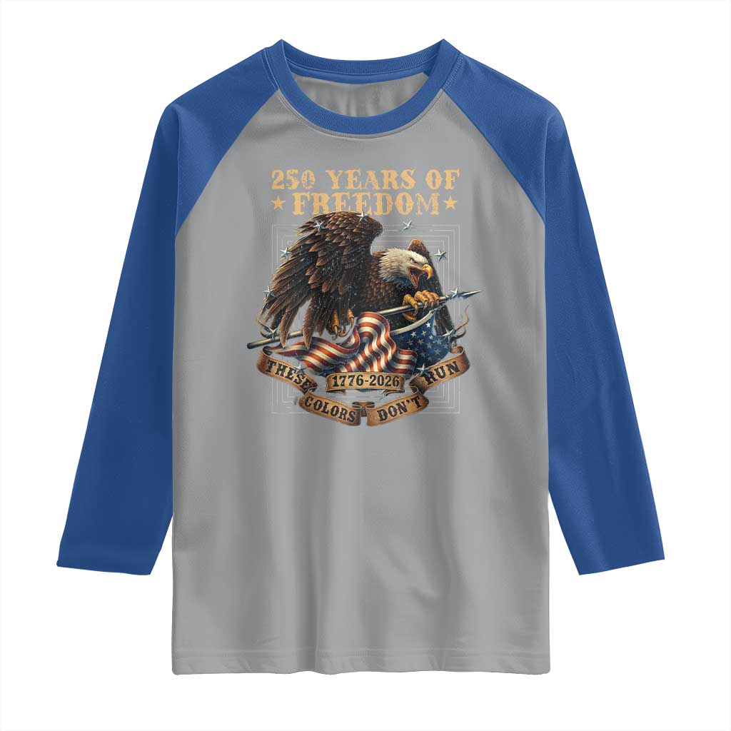 250th American Anniversary Raglan Shirt 250 Years Of Freedom Independence American Flag - Wonder Print Shop