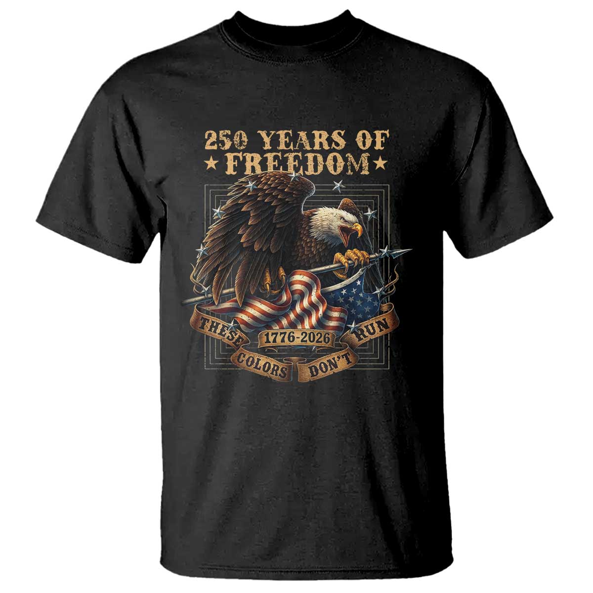 250th American Anniversary T Shirt 250 Years Of Freedom Independence American Flag - Wonder Print Shop