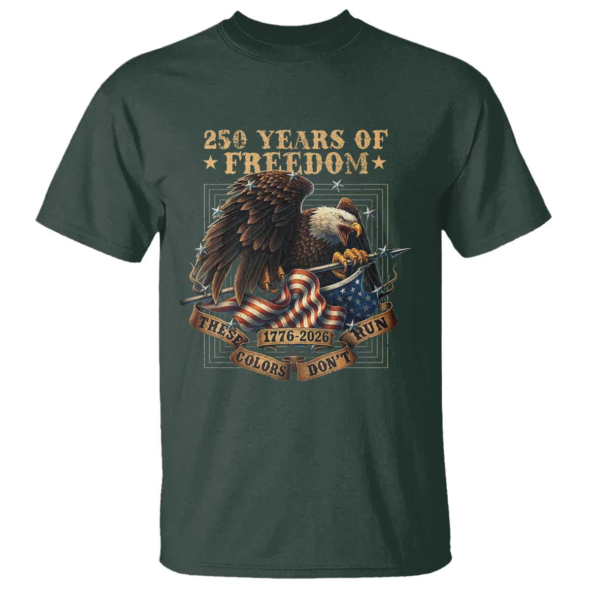 250th American Anniversary T Shirt 250 Years Of Freedom Independence American Flag - Wonder Print Shop
