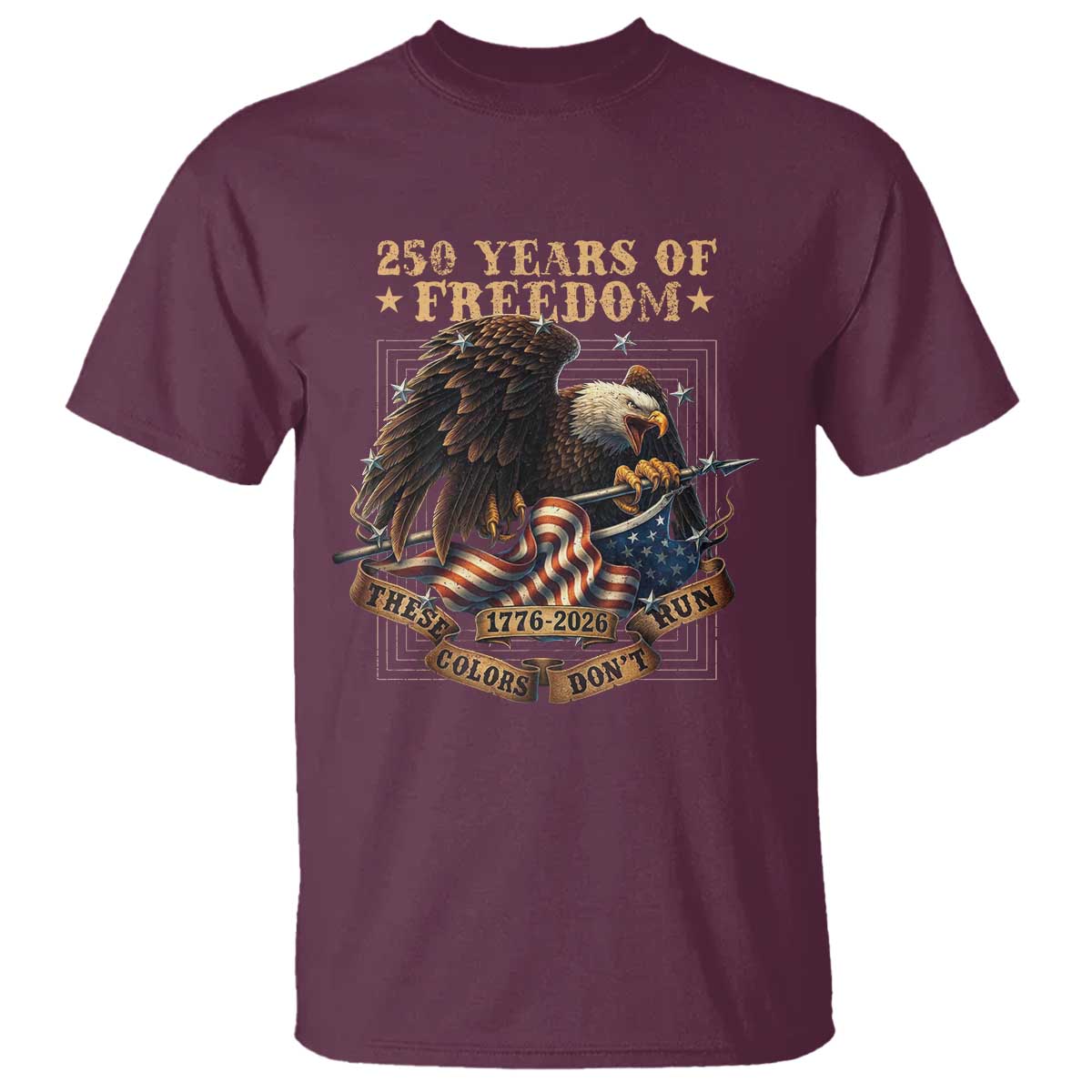 250th American Anniversary T Shirt 250 Years Of Freedom Independence American Flag - Wonder Print Shop