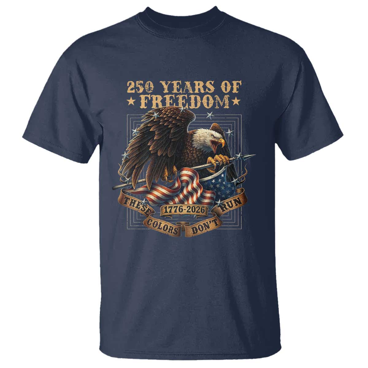 250th American Anniversary T Shirt 250 Years Of Freedom Independence American Flag - Wonder Print Shop