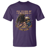 250th American Anniversary T Shirt 250 Years Of Freedom Independence American Flag - Wonder Print Shop