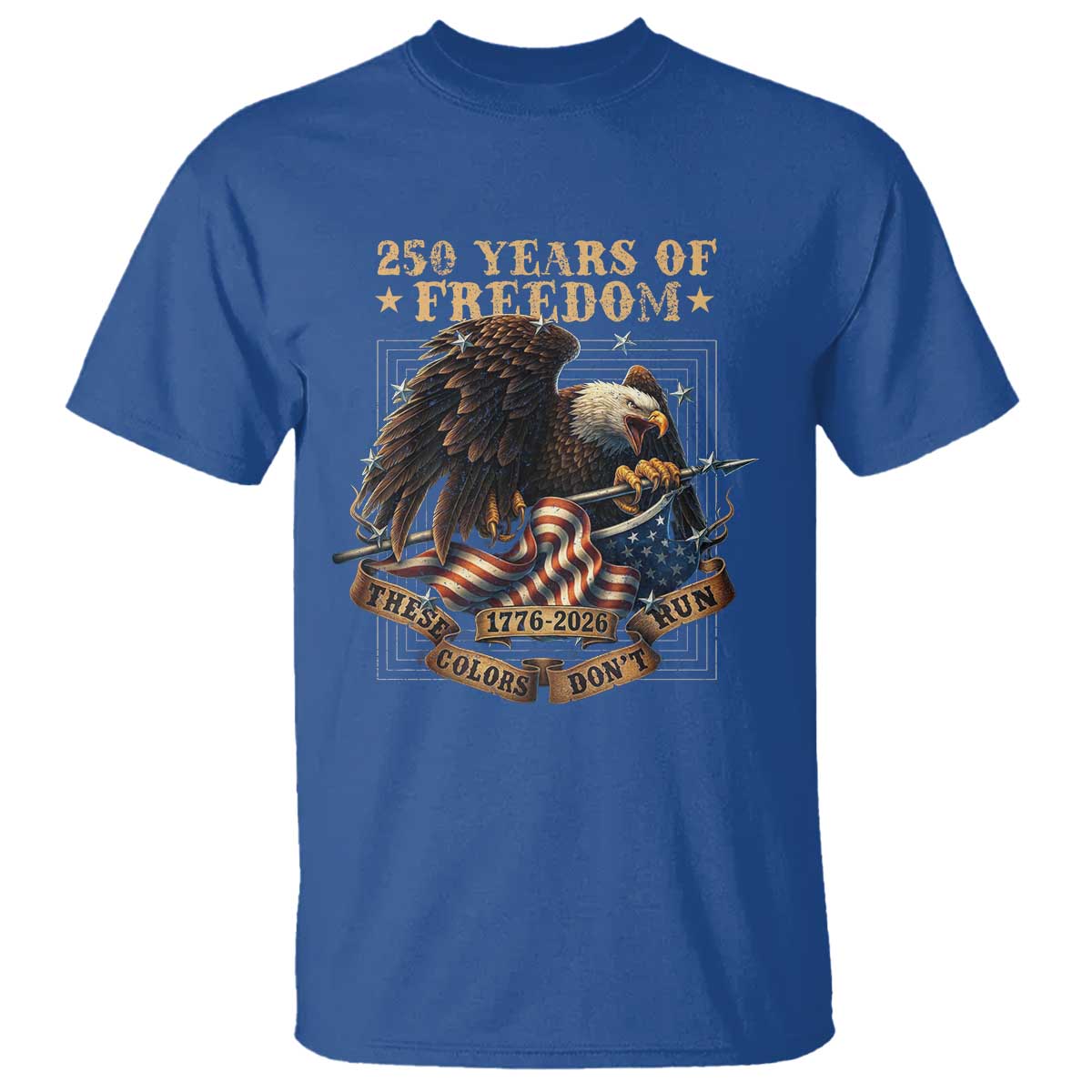 250th American Anniversary T Shirt 250 Years Of Freedom Independence American Flag - Wonder Print Shop