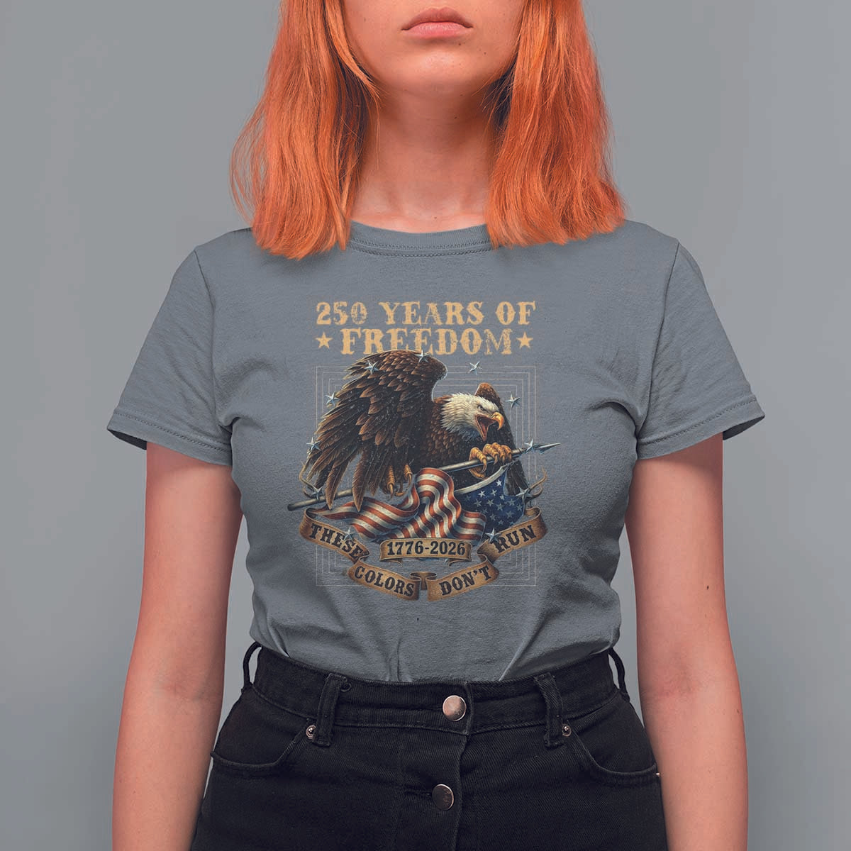 250th American Anniversary T Shirt For Women 250 Years Of Freedom Independence American Flag - Wonder Print Shop