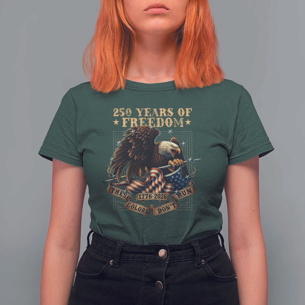 250th American Anniversary T Shirt For Women 250 Years Of Freedom Independence American Flag - Wonder Print Shop