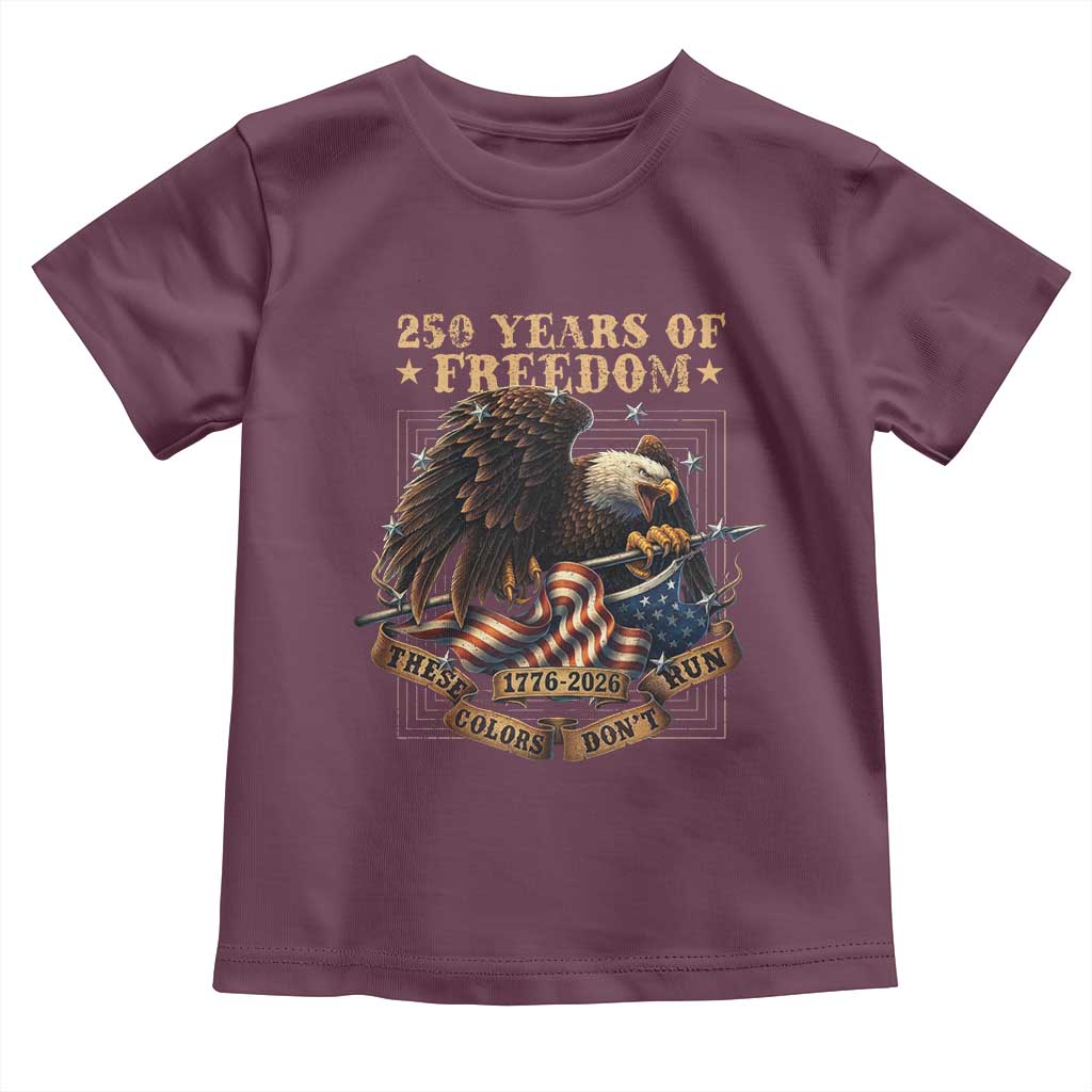 250th American Anniversary Toddler T Shirt 250 Years Of Freedom Independence American Flag - Wonder Print Shop