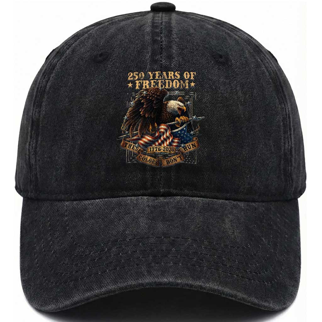 250th American Anniversary Washed Cotton Baseball Cap 250 Years Of Freedom Independence American Flag