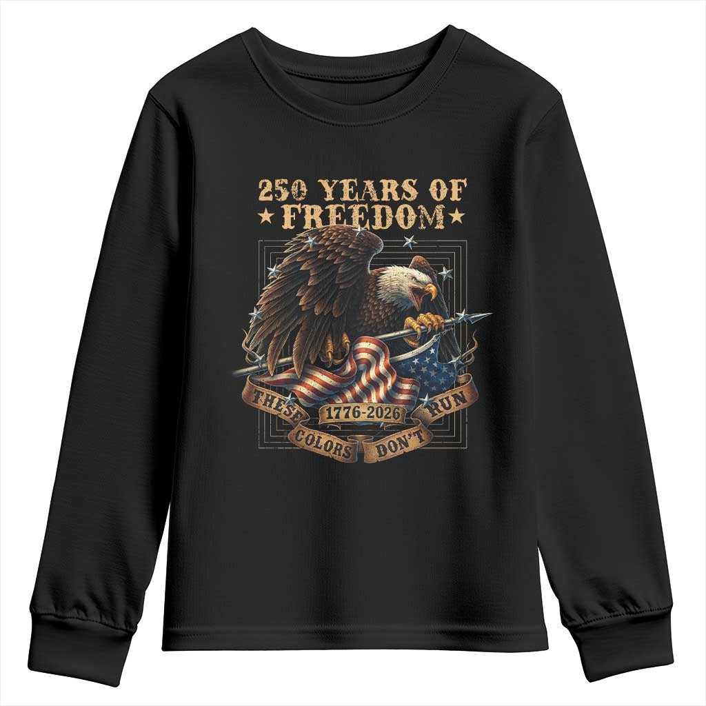 250th American Anniversary Youth Sweatshirt 250 Years Of Freedom Independence American Flag - Wonder Print Shop