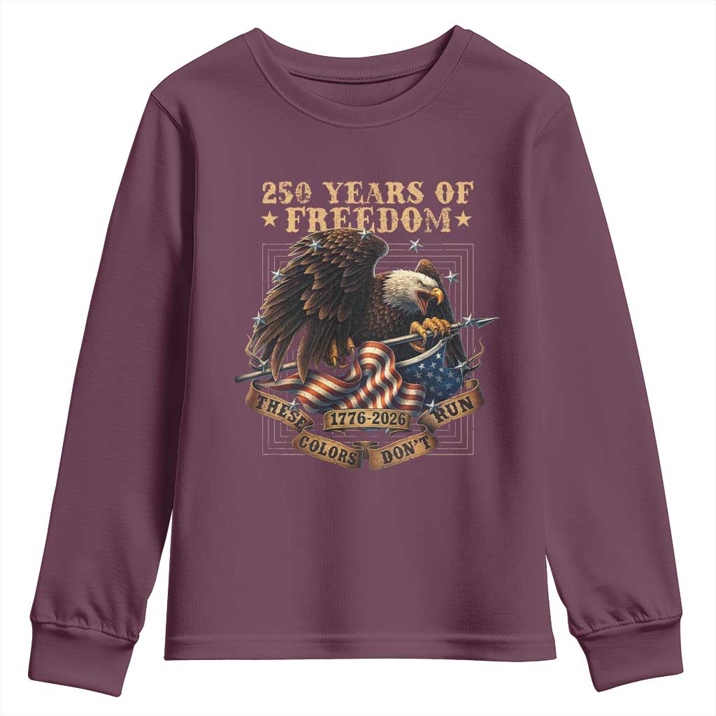 250th American Anniversary Youth Sweatshirt 250 Years Of Freedom Independence American Flag - Wonder Print Shop