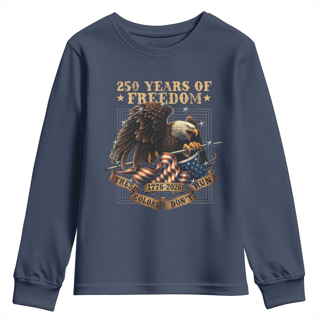 250th American Anniversary Youth Sweatshirt 250 Years Of Freedom Independence American Flag - Wonder Print Shop