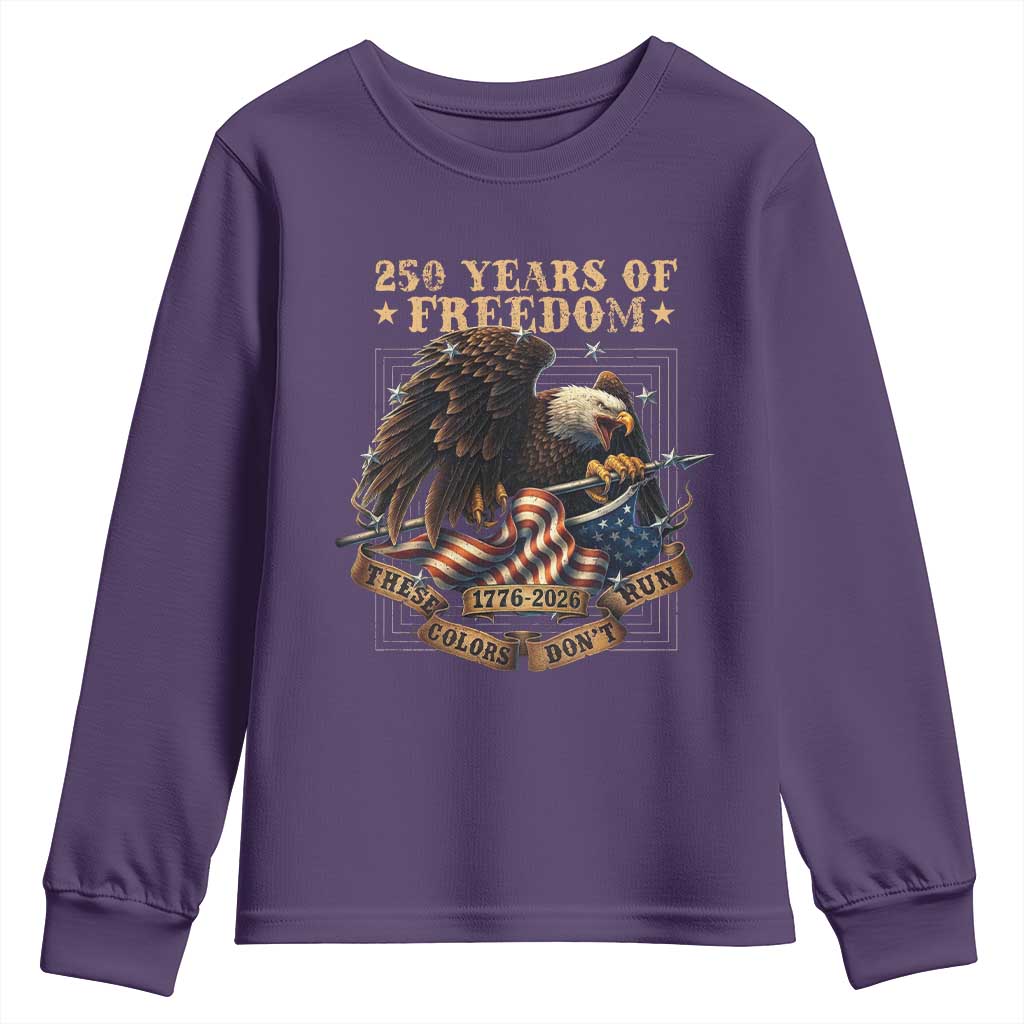 250th American Anniversary Youth Sweatshirt 250 Years Of Freedom Independence American Flag - Wonder Print Shop