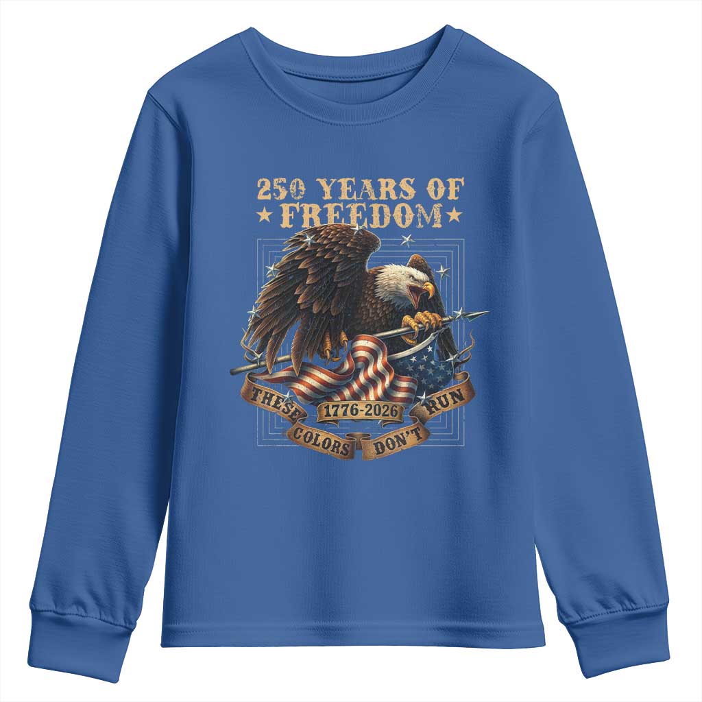 250th American Anniversary Youth Sweatshirt 250 Years Of Freedom Independence American Flag - Wonder Print Shop
