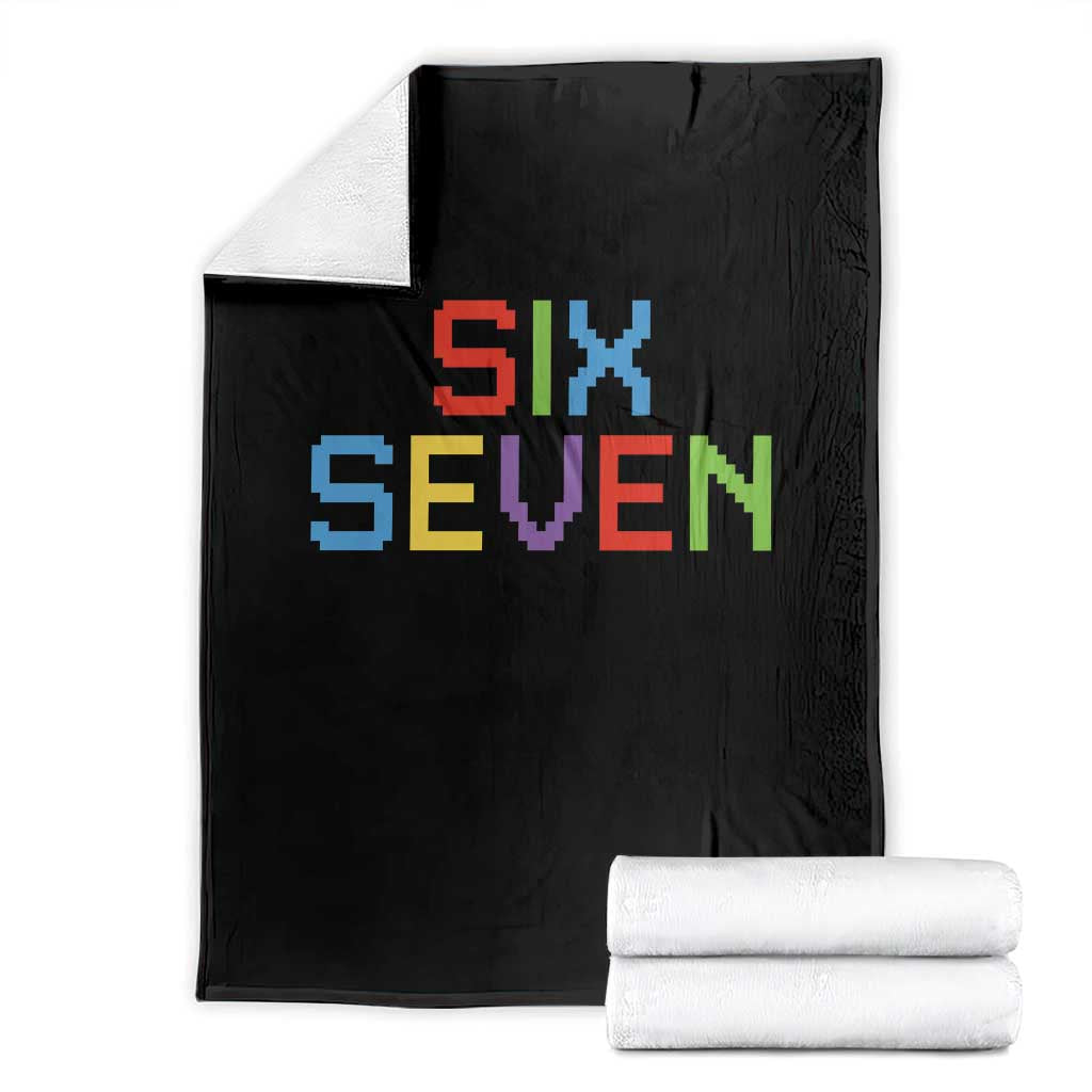 Six Seven Meme Pixel 67 Gen Alpha Meme Throw Blanket - Wonder Print Shop