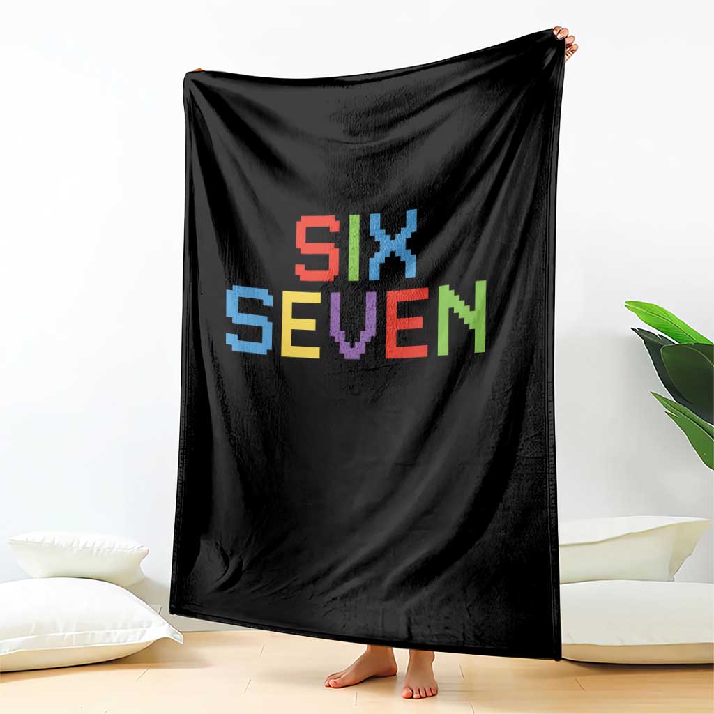 Six Seven Meme Pixel 67 Gen Alpha Meme Throw Blanket - Wonder Print Shop