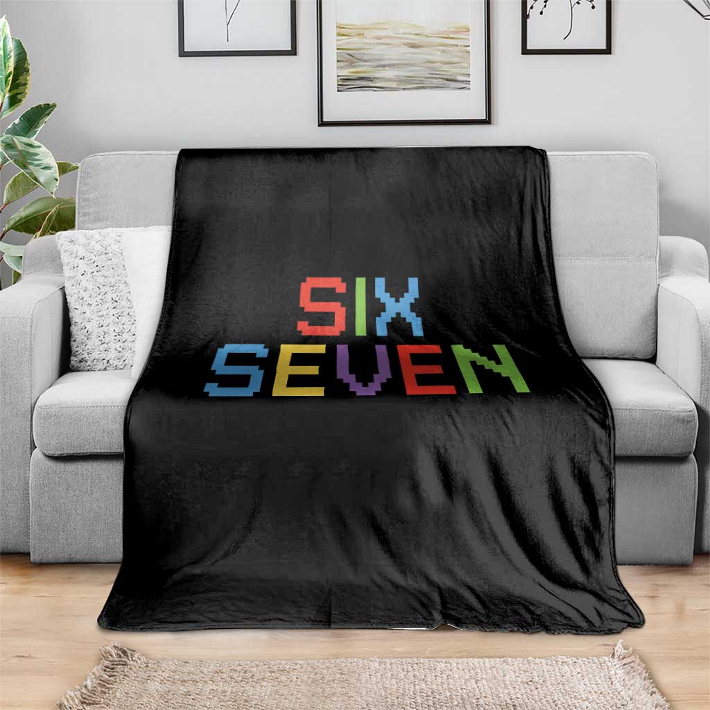 Six Seven Meme Pixel 67 Gen Alpha Meme Throw Blanket - Wonder Print Shop
