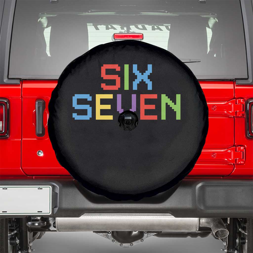 Six Seven Meme Pixel 67 Gen Alpha Meme Spare Tire Cover - Wonder Print Shop