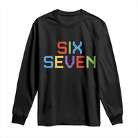 Six Seven Meme Pixel 67 Gen Alpha Meme Long Sleeve Shirt - Wonder Print Shop