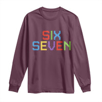 Six Seven Meme Pixel 67 Gen Alpha Meme Long Sleeve Shirt - Wonder Print Shop