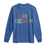 Six Seven Meme Pixel 67 Gen Alpha Meme Long Sleeve Shirt - Wonder Print Shop